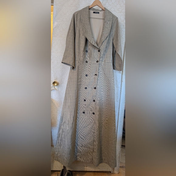 eShakti Full Length Plaid Coat Sz.2X-22W - Picture 6 of 17